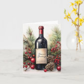 Vœux de la saison sur une invitation de bouteille (Fleur jaune)