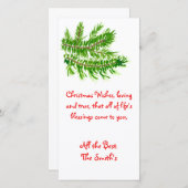 Vœux de Noël Amoureux et Vrais. Carte de vacances (Devant / Derrière)