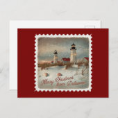 Vœux de Noël de la carte de vœux de vacances du De (Devant / Derrière)