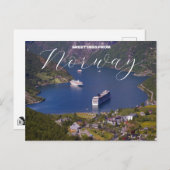 Voeux de Norvège Cruise Carte Postale (Devant / Derrière)