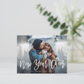 VOEUX DE NOUVELLE ANNÉE | Carte de voeux de script (Debout devant)