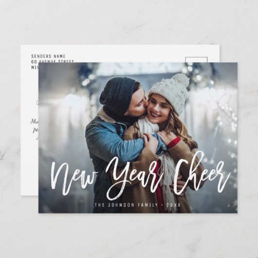 VOEUX DE NOUVELLE ANNÉE | Carte de voeux de script (Devant / Derrière)