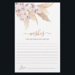 Voeux de Pampas Grass pour la carte Mariée<br><div class="desc">Pampas Grass Boho souhaite pour la carte mariée et mariée</div>