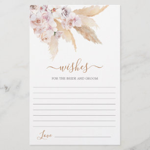 Voeux de Pampas Grass pour la carte Mariée