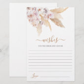 Voeux de Pampas Grass pour la carte Mariée (Devant / Derrière)