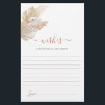 Voeux de Pampas Grass pour la carte Mariée<br><div class="desc">Pampas Grass Boho souhaite pour la carte mariée et mariée</div>