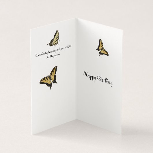 Vœux de papillon d'anniversaire (Inside)