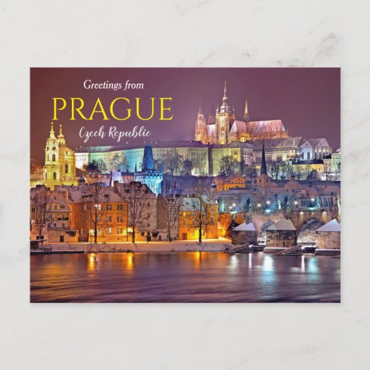 Voeux de Prague République tchèque Carte postale (Devant)