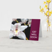 Vœux de rétablissement Orchidée Blanche Carte (Fleur jaune)