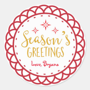 VOEUX DE SAISON Autocollant de vacances de Noël