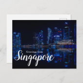Voeux de Singapour Pittoresque City Carte postale (Devant / Derrière)
