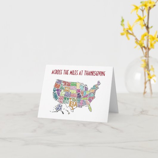 VOEUX DE THANKSGIVING À TRAVERS LES MILES CARTE (Fleur jaune)