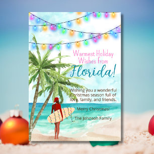 Vœux de vacances chaleureux Carte de Noël sur le t