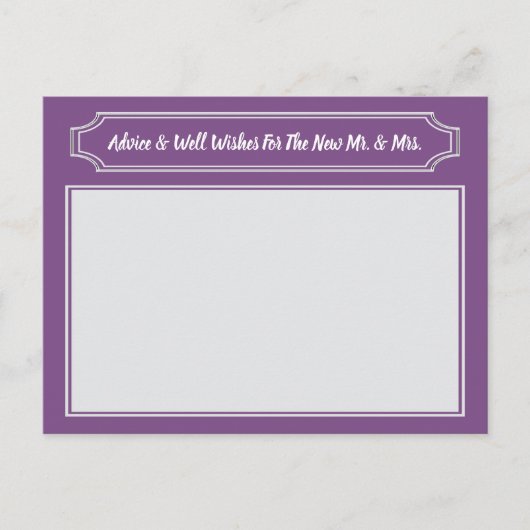 Voeux Élégants Pour Mariée & Salle, Conseil Mariag (Devant)