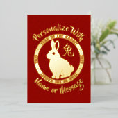 Vœux En Aluminium 2023 Année De La Carte Rabbit (Debout devant)