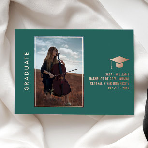 Vœux En Aluminium Carte de faire-part de remise de diplôme moderne m