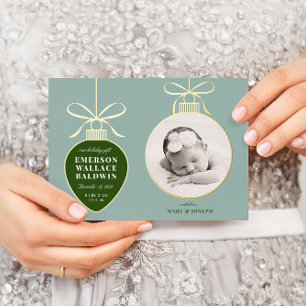 Vœux En Aluminium Carte de Fête d'Annonce de Naissance Bébé Ornement