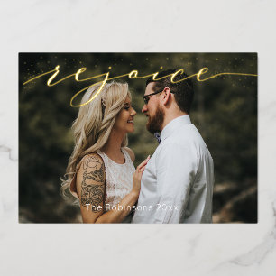 Vœux En Aluminium Carte de Fête Moderne Photo Joyeuse