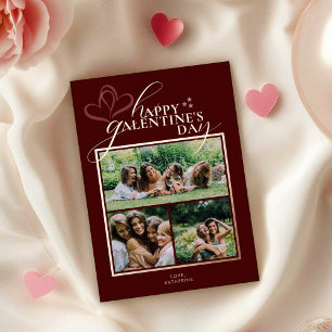 Vœux En Aluminium Carte de Galentines moderne élégante chic avec pho
