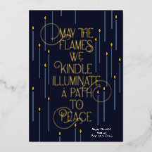 Carte de Hanukkah Illuminer un chemin vers la paix