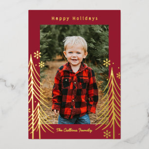 Vœux En Aluminium Carte de Noël à motif de feuille d'hiver
