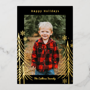 Vœux En Aluminium Carte de Noël à motif de feuille d'hiver