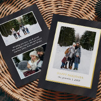 Carte de Noël avec cadre velours gris aquarelle 3