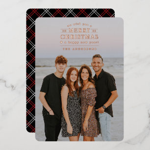 Vœux En Aluminium Carte de Noël Black Holiday Plaid