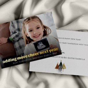 Vœux En Aluminium Carte de Noël de Faire-part de grossesse Gold Foil