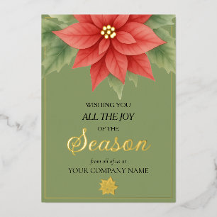 Vœux En Aluminium Carte de Noël de la société à accent doré élégant