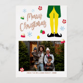 Vœux En Aluminium Carte de Noël Elf avec photo (Recto)