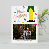 Vœux En Aluminium Carte de Noël Elf avec photo (Debout devant)
