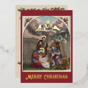Vœux En Aluminium Carte de Noël Foil 1874