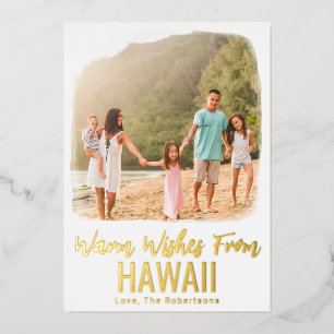 Vœux En Aluminium Carte de Noël Hawaii Photo Beach Aquarelle
