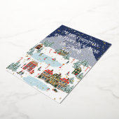 Vœux En Aluminium Carte de Noël personnalisée avec neige dorée (Rotation)