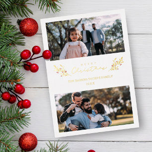 Vœux En Aluminium Carte de Noël personnalisée avec thème botanique e