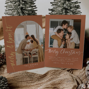 Vœux En Aluminium Carte de Noël photo Terre cuite