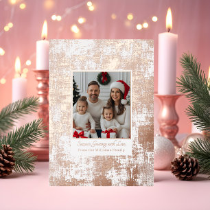 Vœux En Aluminium Carte de Noël Pink Poil Rose rétro
