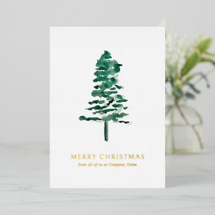 Vœux En Aluminium Carte de Noël pour entreprise avec photo de pin aq