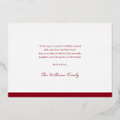 Vœux En Aluminium Carte de Noël Red Script Gold Foil (Verso)