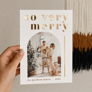 Vœux En Aluminium Carte de Noël RILEY Festive So Very Merry Arch