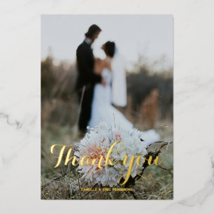 Vœux En Aluminium carte de remerciements de feuille d'or mariage