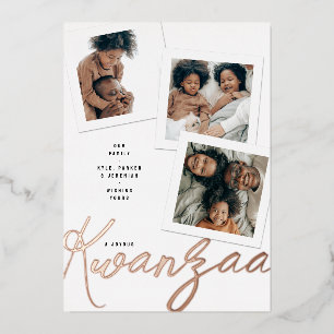 VŒUX EN ALUMINIUM CARTE DE VOEUX KWANZA TROIS PHOTOS