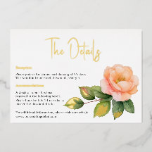 Carte Détails de l'aquarelle rose sauvage Peach