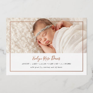 Vœux En Aluminium Carte Faire-part de naissance Shimmer 3 Photo Real