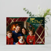 Vœux En Aluminium Carte Foil de Noël Arche Plaid Classique (Debout devant)