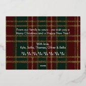 Vœux En Aluminium Carte Foil de Noël Arche Plaid Classique (Verso)