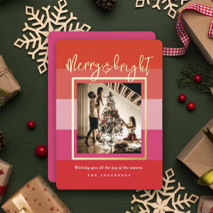 Vœux En Aluminium Carte Foil de Noël Cheval Rouge Stripes