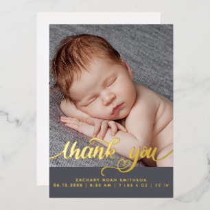 Vœux En Aluminium Carte Foil Faire-part de naissance pour garçon sur