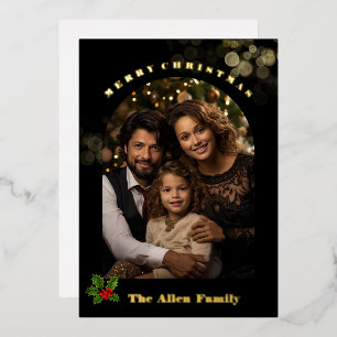 Vœux En Aluminium Carte photo à motif de papier métallisé pour les f